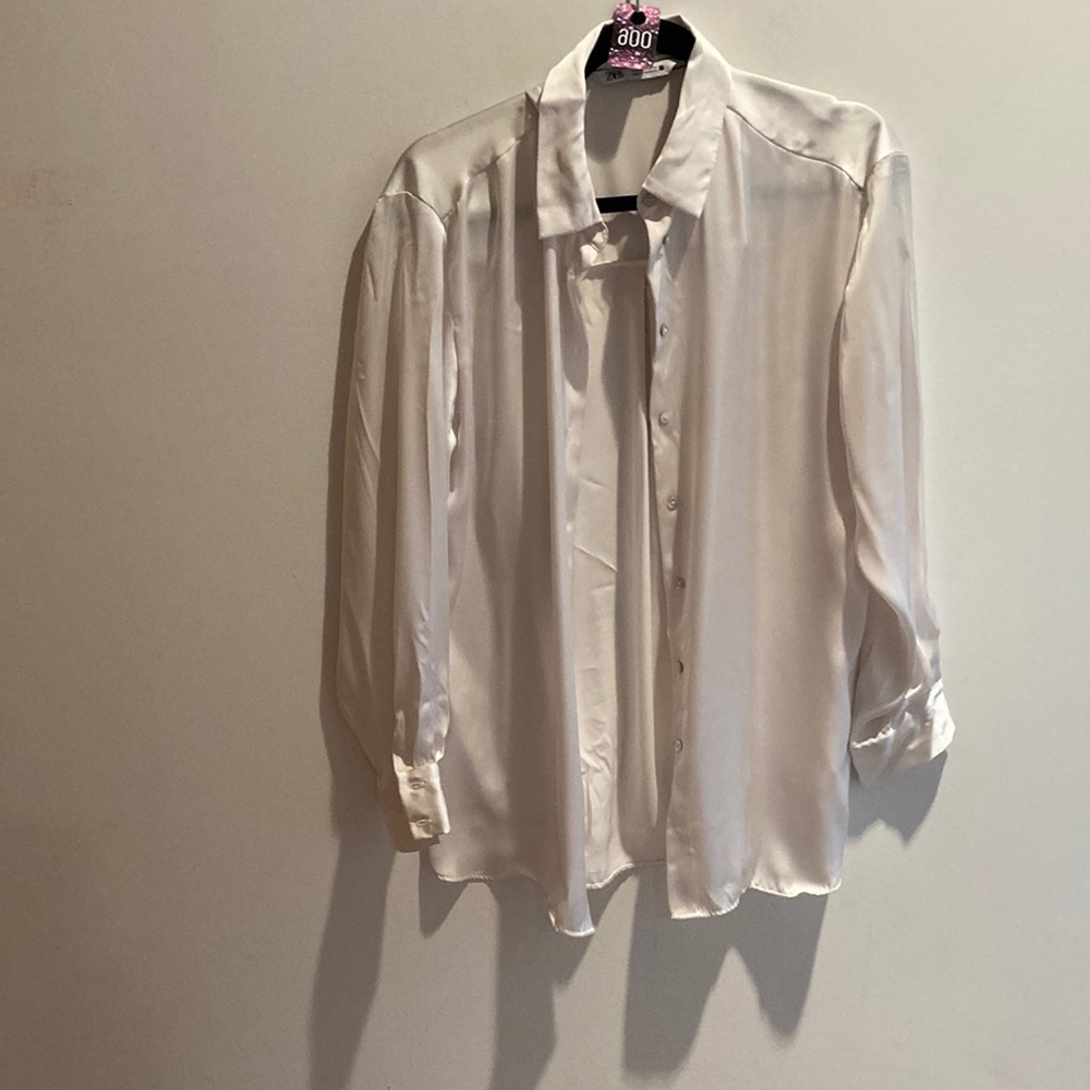 ZARA Off White Blouse Size Large